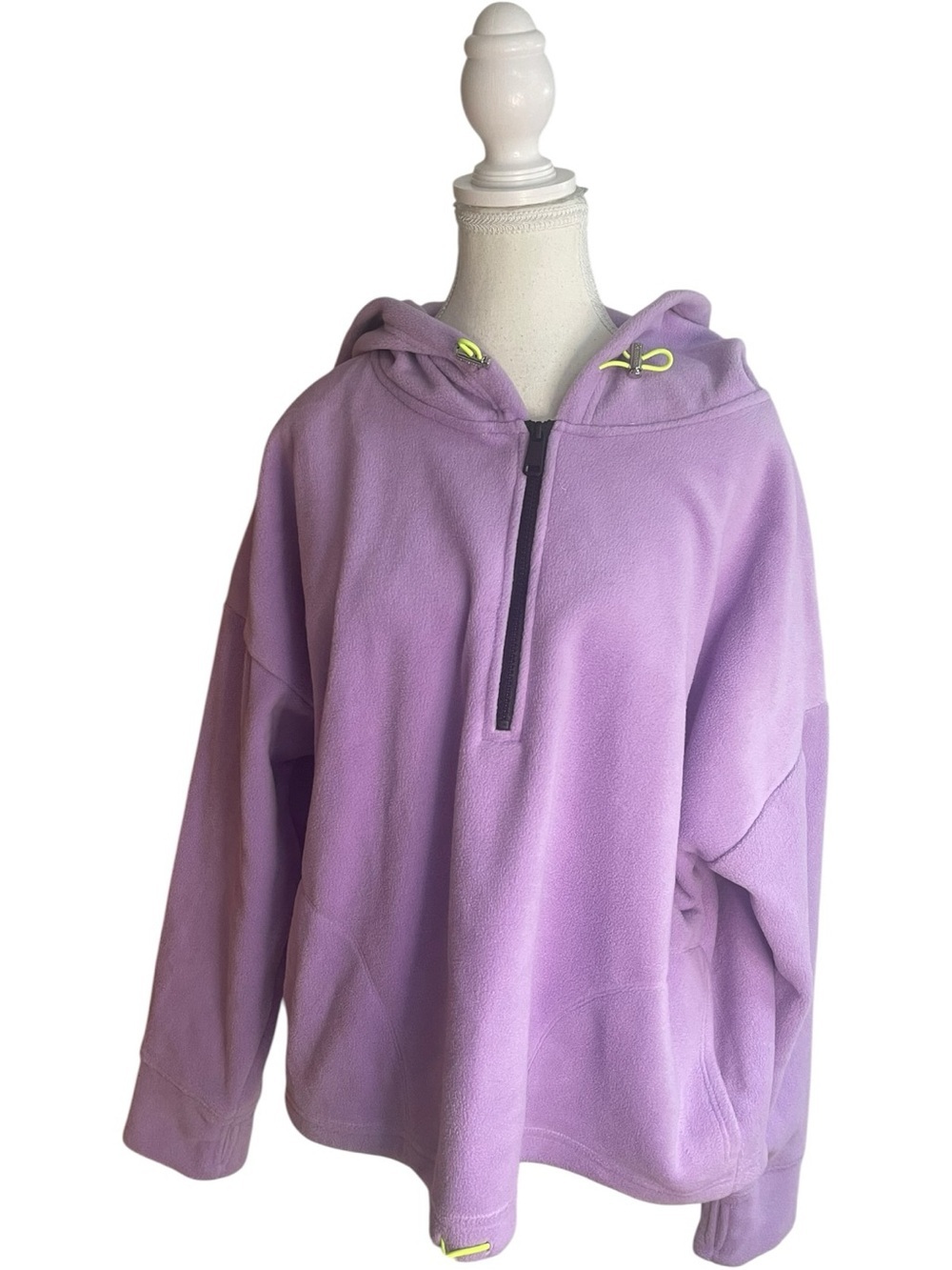 Love & Sports Half-Zip Fleece Hoodie Lavender Purple